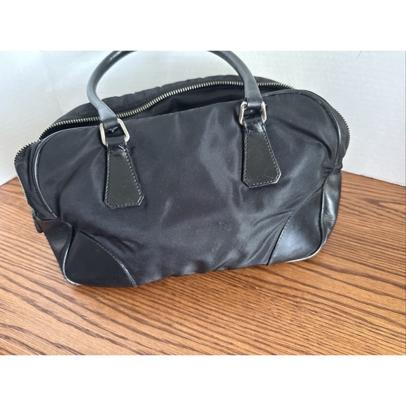 PRADA shoulder bag in black with triangular logo plate and nylon "As Is" - Picture 3 of 9